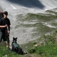 hiker and dog